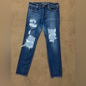Dark Distressed NWOT size 12SHORT jeans